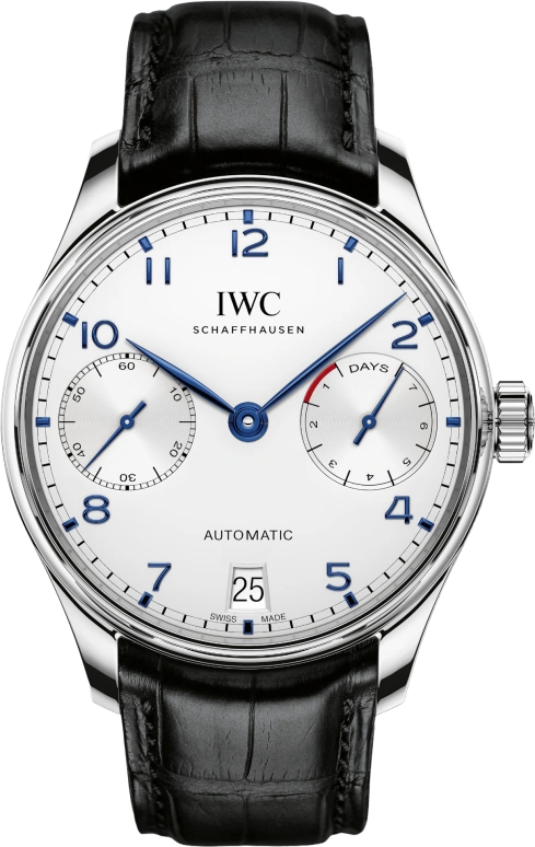IWC,Portugieser 42.30mm,42.30mm,Stainless Steel,Silver,Automatic,Chronograph,Date,Power Reserve Indicator,IW500705