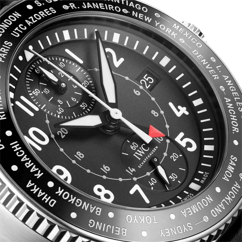 IWC,Pilot 44mm,44mm,Ceramic,Stainless Steel,Black,Automatic,Chronograph,Date,Flyback,IW395001