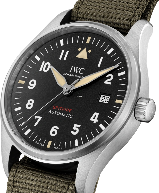 IWC,Pilot 39mm,39mm,Stainless Steel,Black,Automatic,Day,120hours,IW326805