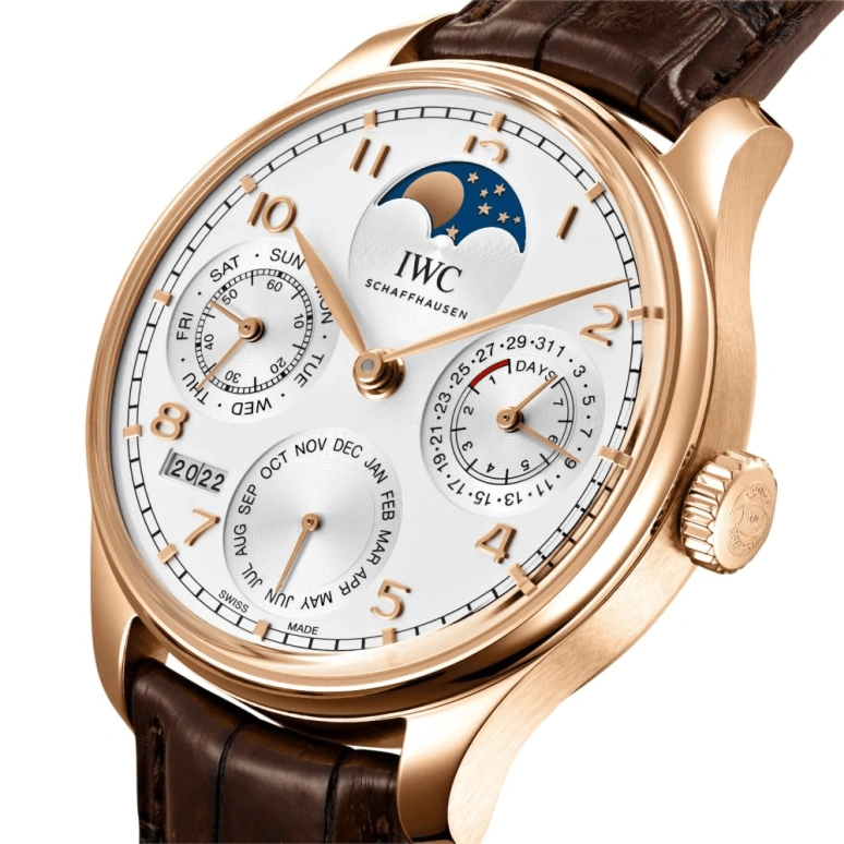 IWC,Portugieser 44.20mm,44.20mm,Red Gold,Silver,Automatic,Moonphase,Perpetual Calendar,Month,Date,168hours,In-house Caliber,IW503302