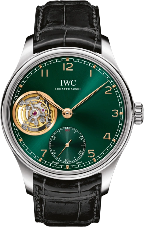 IWC,Portugieser 43mm,43mm,Stainless Steel,Green,Handwound,Tourbillon,54hours,IW546307