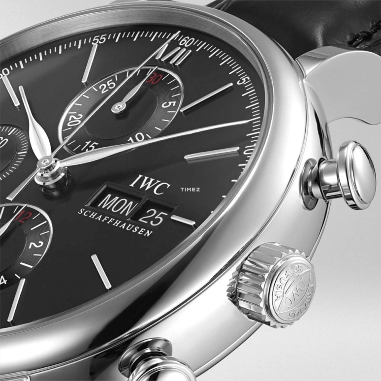 IWC,Portofino 42mm,42mm,Stainless Steel,Black,Automatic,Chronograph,Date,Day,IW391008