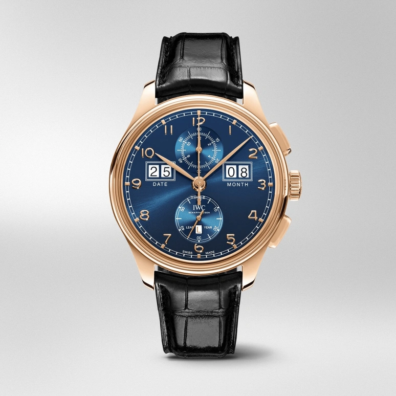 IWC,Portugieser 45mm,45mm,Red Gold,Blue,Automatic,Chronograph,Perpetual Calendar,Leap Year,Month,68hours,In-house Caliber,IW397204