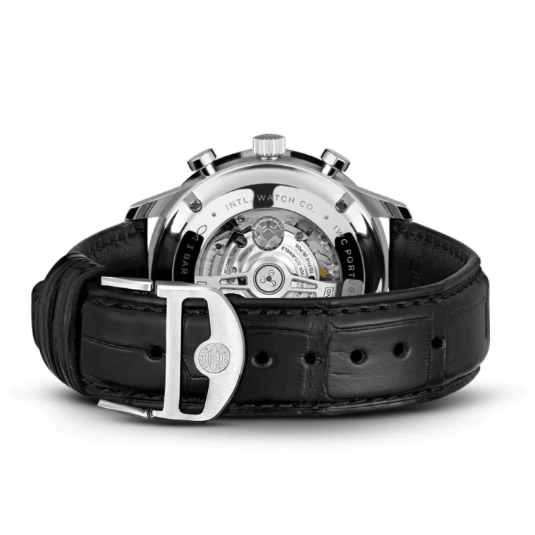 IWC,Portugieser 41mm,41mm,Stainless Steel,Black,Automatic,Chronograph,Column Wheel,IW371609