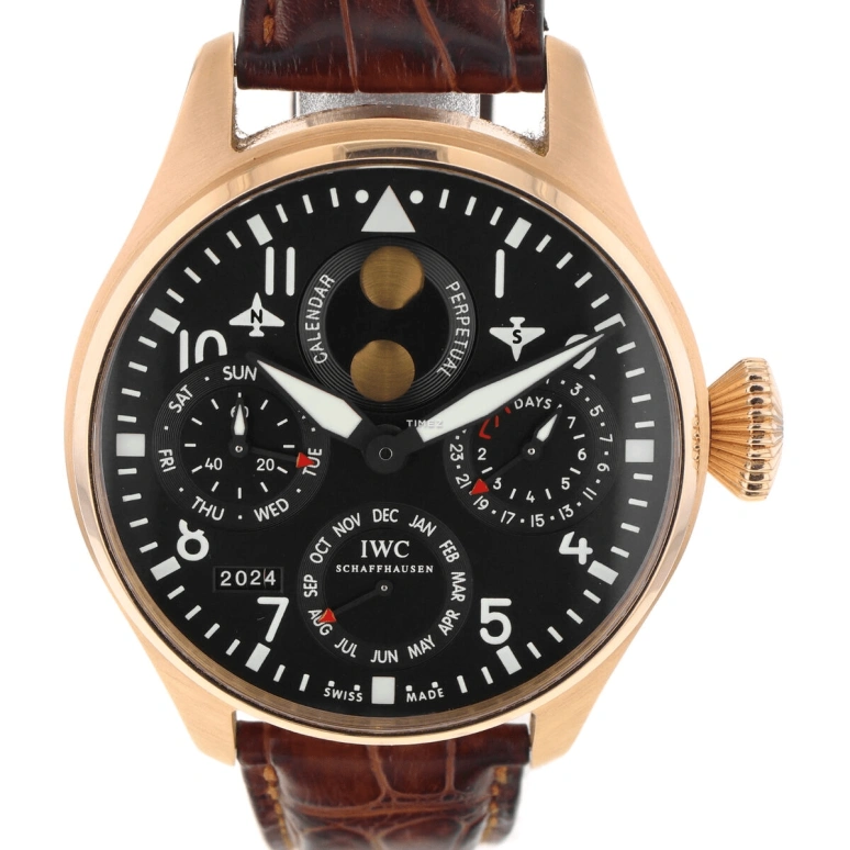 IWC,Big Pilot 46.20mm,46.20mm,Red Gold,Black,Automatic,Moonphase,Perpetual Calendar,Month,Date,168hours,In-house Caliber,IW502615