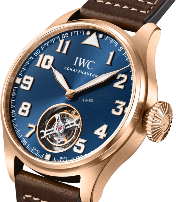 IWC,Big Pilot 43mm,43mm,Armor Gold,Blue,Automatic,Tourbillon,Sapphire,Crystal Glass,IW329502