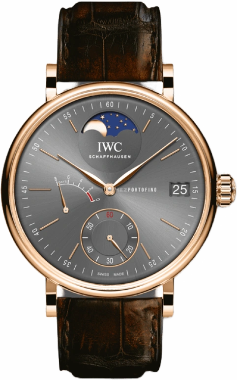 IWC,Portofino 45mm,45mm,Red Gold,Grey,Handwound,Moonphase,Date,Power Reserve Indicator,IW516403
