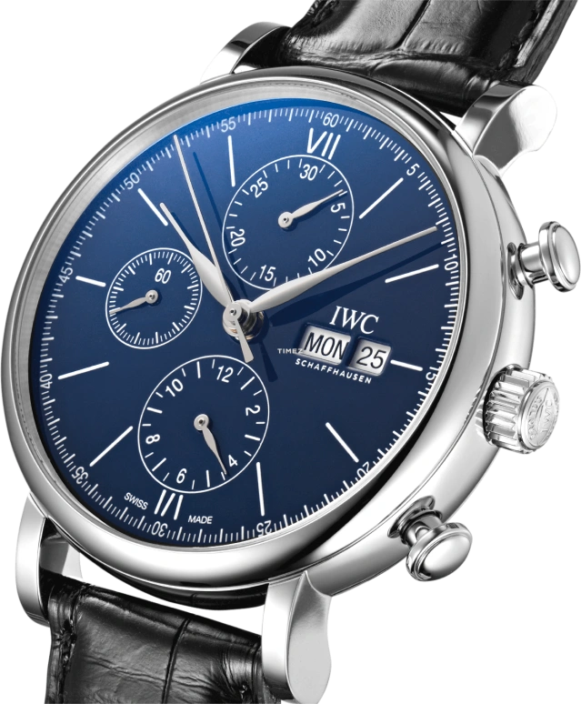IWC,Portofino 42mm,42mm,Stainless Steel,Blue,Automatic,Chronograph,Date,Day,Anti-magnetic,44hours,In-house Caliber,IW391023
