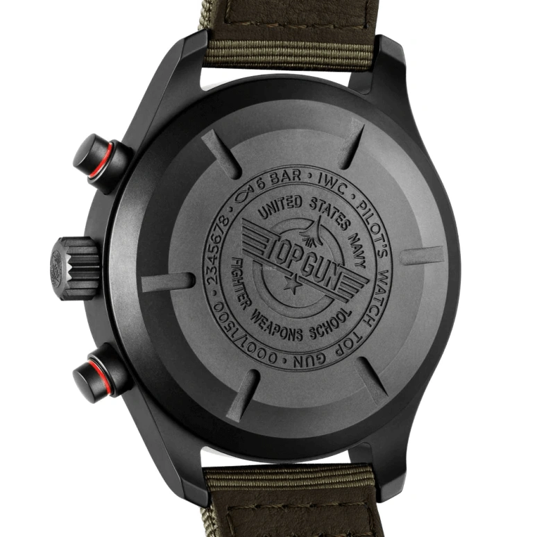 IWC,Pilot 44.50mm,44.50mm,Ceramic,Black,Automatic,Chronograph,Day,Anti-magnetic,Column Wheel,48hours,In-house Caliber,IW389104