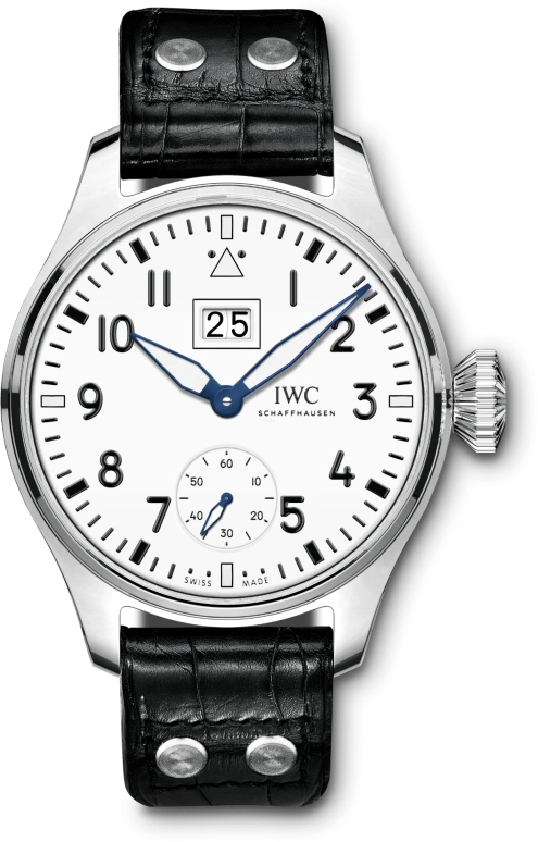 IWC,Big Pilot 46.20mm,46.20mm,Stainless Steel,White,Handwound,Power Reserve Indicator,Big Date,IW510504