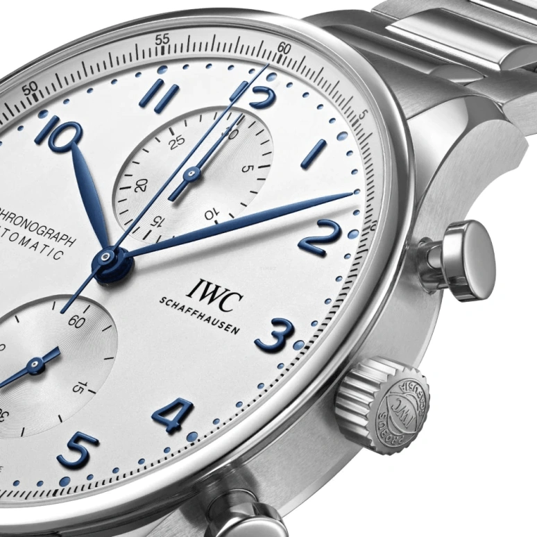IWC,Portugieser 41mm,41mm,Stainless Steel,Silver,Automatic,Chronograph,Column Wheel,IW371617