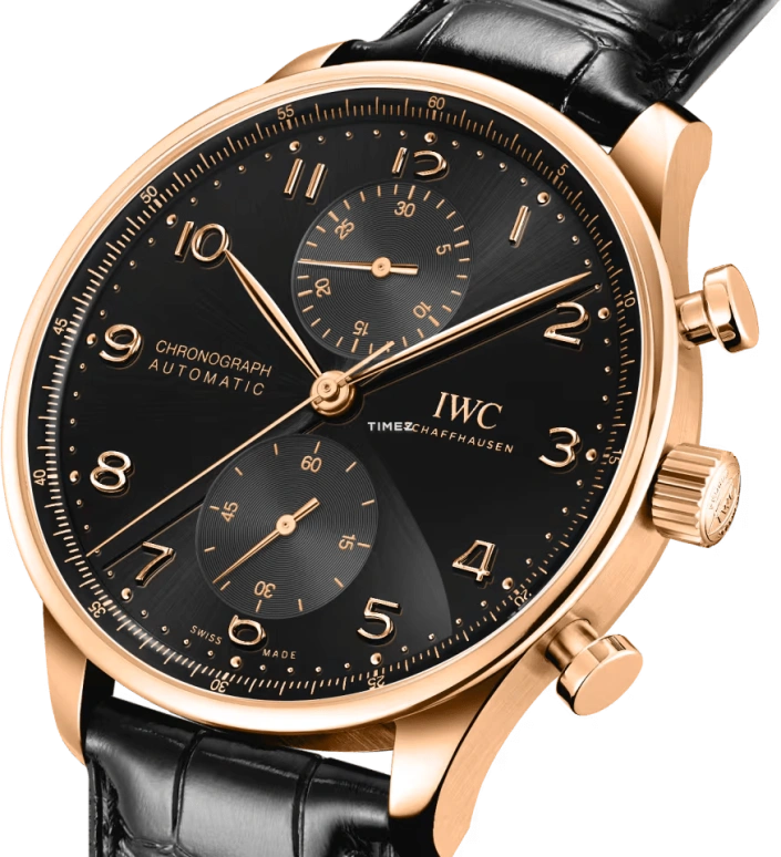 IWC,Portugieser 41mm,41mm,Red Gold,Black,Automatic,Chronograph,46hours,IW371625