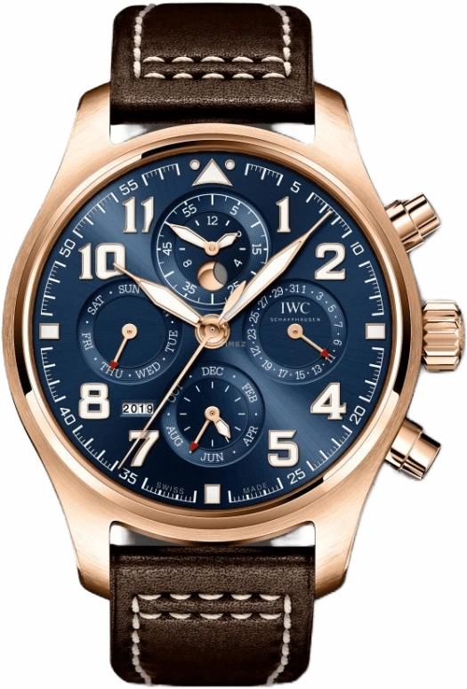 IWC,Pilot 43mm,43mm,Red Gold,Blue,Automatic,Chronograph,Moonphase,Perpetual Calendar,Month,68hours,In-house Caliber,IW392202