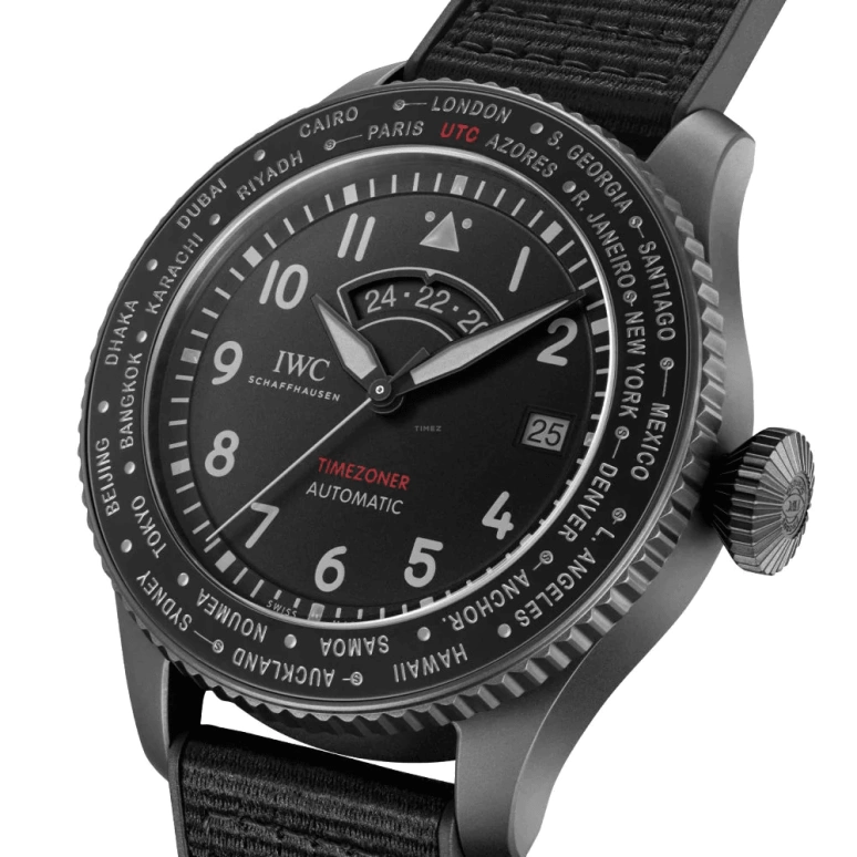 IWC,Pilot 46mm,46mm,Ceratanium,Black,Automatic,Day,World Time,Zhang RuoYun,IW395505
