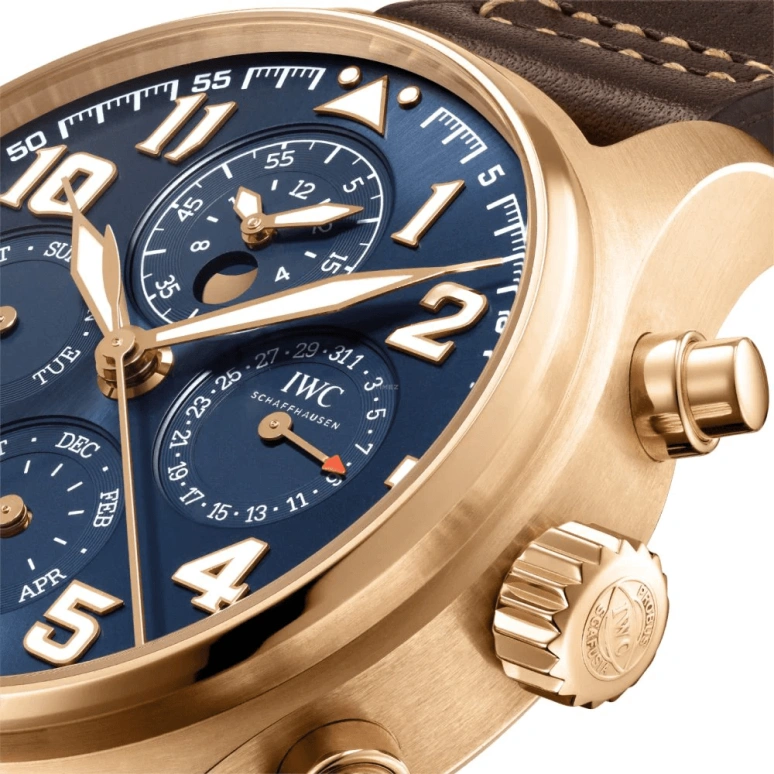 IWC,Pilot 43mm,43mm,Red Gold,Blue,Automatic,Chronograph,Moonphase,Perpetual Calendar,Month,68hours,In-house Caliber,IW392202