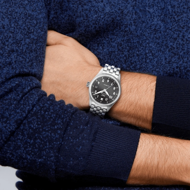 IWC,Pilot 36mm,36mm,Stainless Steel,Black,Automatic,Date,Anti-magnetic,IW324010