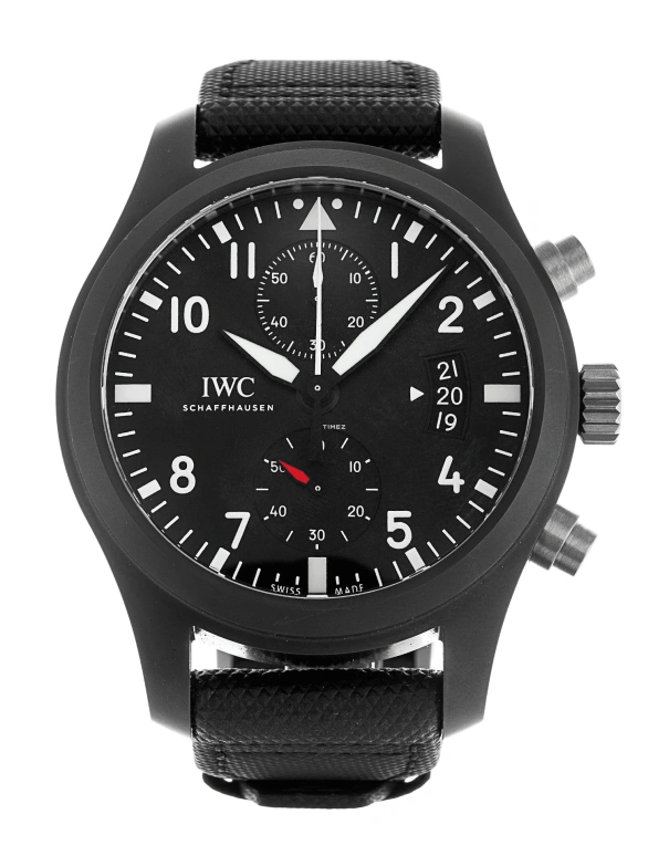 IWC,Pilot 46mm,46mm,Ceramic,Titanium Gold,Black,Automatic,Chronograph,Day,IW388007