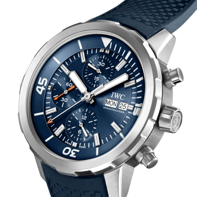 IWC,Aquatimer 44mm,44mm,Stainless Steel,Blue,Automatic,Chronograph,Date,Day,IW376806
