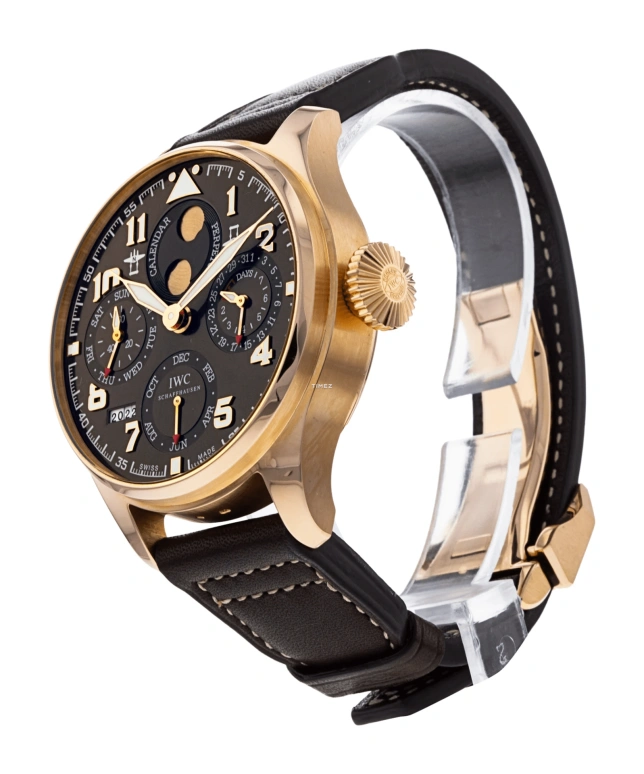 IWC,Big Pilot 46mm,46mm,Red Gold,Brown,Automatic,Moonphase,Perpetual Calendar,Month,Date,168hours,In-house Caliber,IW502617