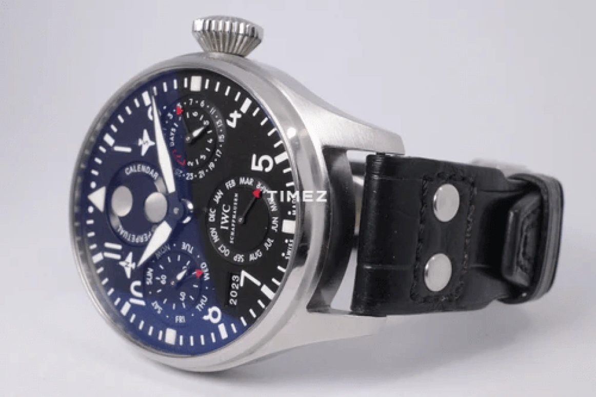 IWC,Big Pilot 46.20mm,46.20mm,Stainless Steel,Black,Automatic,Moonphase,Perpetual Calendar,Month,Date,168hours,In-house Caliber,IW502607
