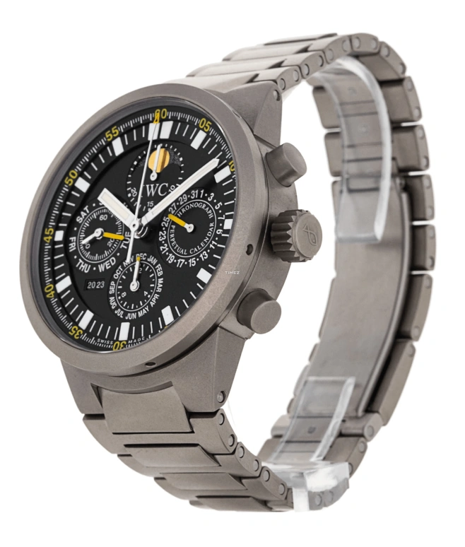 IWC,GST Aquatimer 43mm,43mm,Titanium,Black,Automatic,Chronograph,Moonphase,Perpetual Calendar,Month,44hours,In-house Caliber,IW375601
