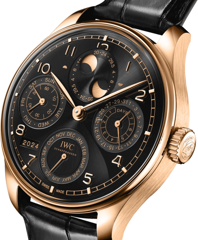 IWC,Portugieser 44.40mm,44.40mm,Armor Gold,Black,Automatic,Moonphase,Perpetual Calendar,Month,Date,168hours,In-house Caliber,Taika David Waititi,Taika Cohen,IW503702