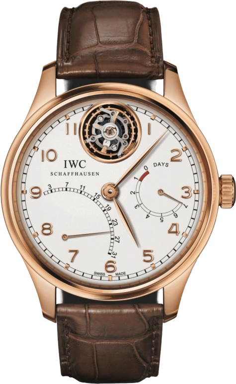 IWC,Portugieser 44.20mm,44.20mm,Red Gold,Silver,Automatic,Day,Power Reserve Indicator,Tourbillon,Retrograde,168hours,In-house Caliber,IW504402