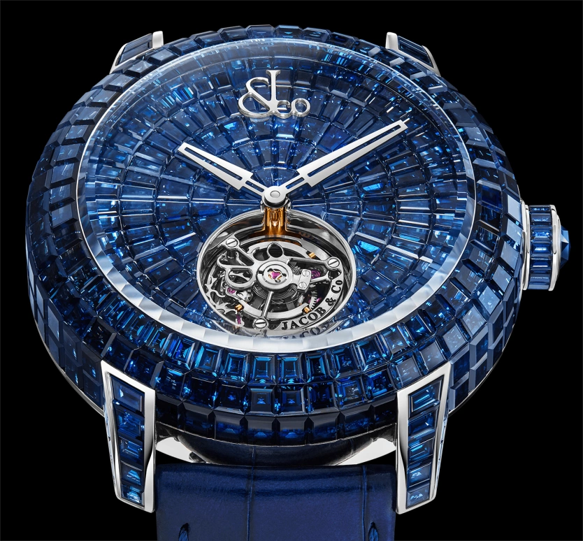 Jacob & Co.,Caviar Tourbillon 47mm,47mm,Gold,White Gold,Blue,Handwound,Tourbillon,100hours,Cristiano Ronaldo,CV201,CV201.30.BB.BB.A