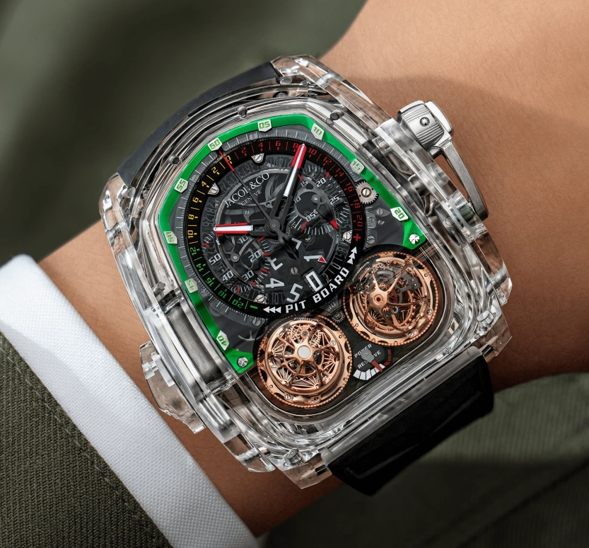 Jacob & Co.,Twin Turbo Furious ,Sapphire,Crystal,Handwound,50hours,In-house Caliber,TT220,TT220.80.AA.AC.A