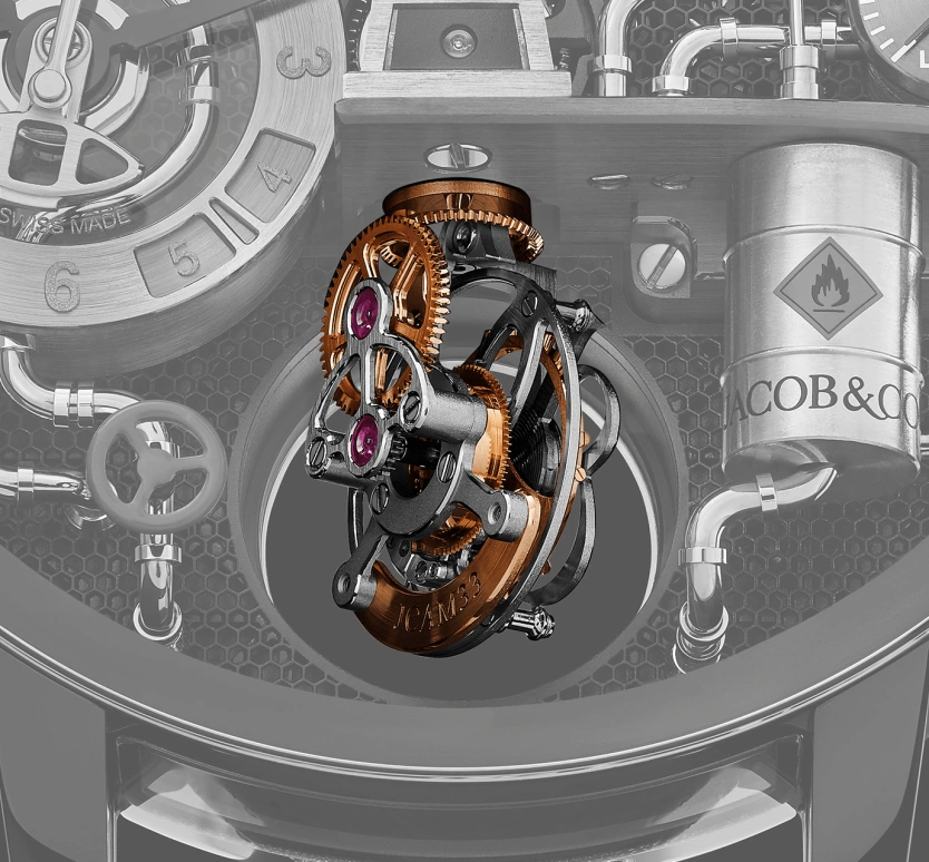 Jacob & Co.,Oil Pump ,Titanium,Sapphire,Handwound,60hours,In-house Caliber,OI100,OI100.21.AA.AA.A