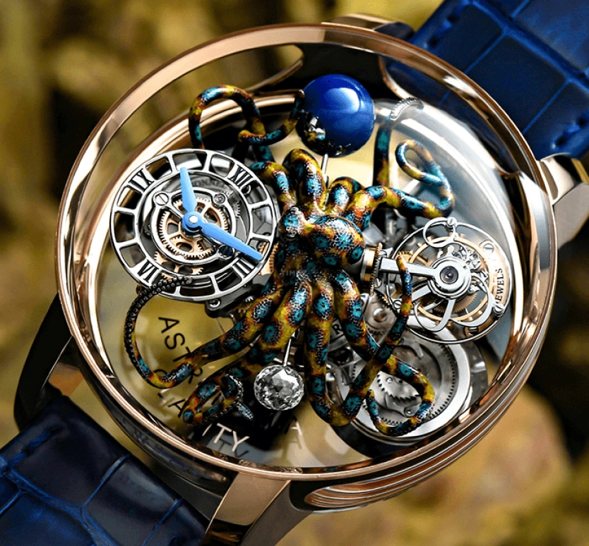 Jacob & Co.,Astronomia 50mm,50mm,Rose Gold,Sapphire,Gold,Handwound,60hours,In-house Caliber,AT120,AT120.40.OU.SD.B