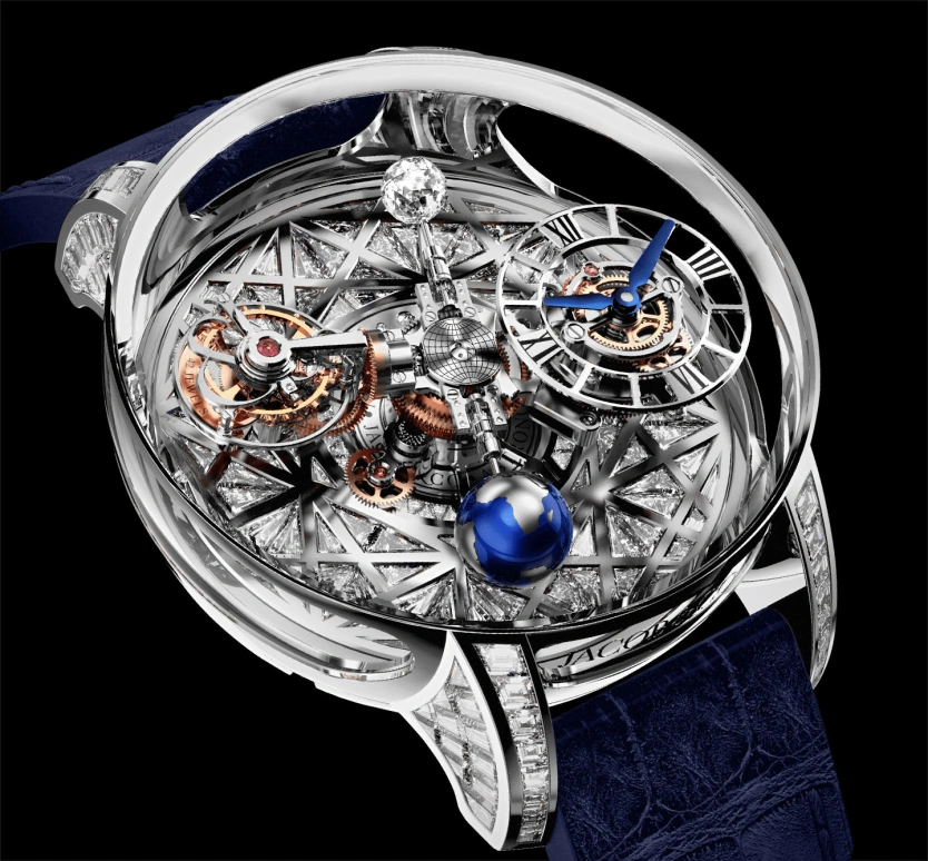 Jacob & Co.,Astronomia ,Sapphire,Gold,White Gold,Handwound,60hours,In-house Caliber,AT800,AT800.30.HD.HD.A