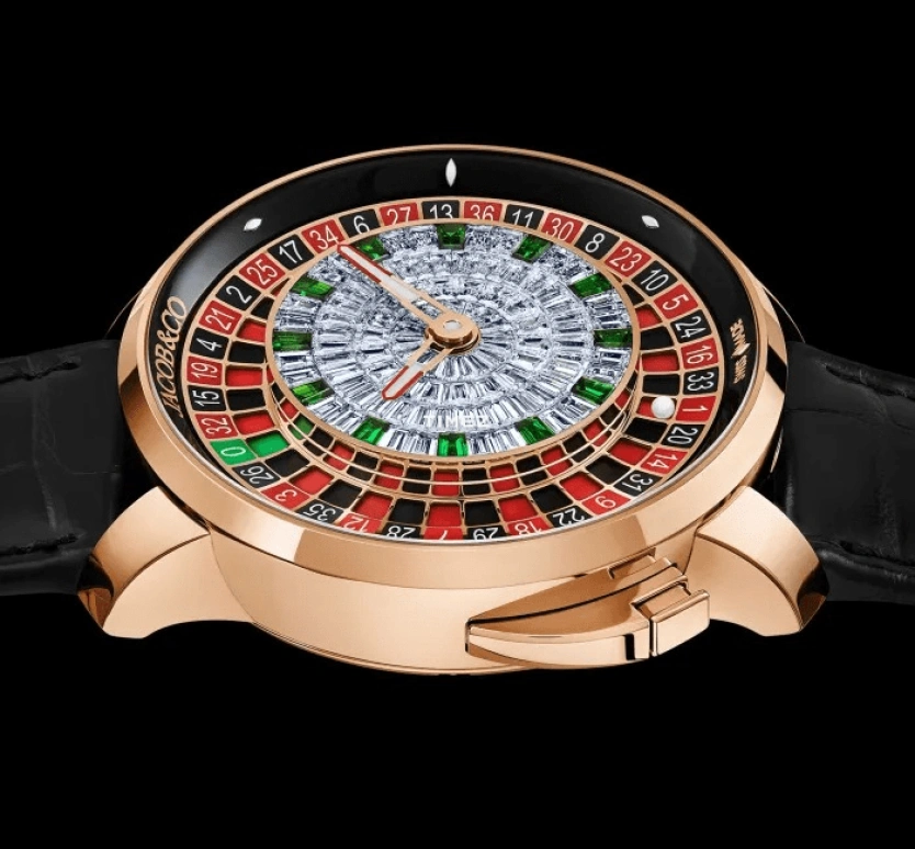 Jacob & Co.,Casino 44mm,44mm,Rose Gold,Multi-Color,Handwound,Tourbillon,Round,CA100,CA100.40.AB.BA.ABALA