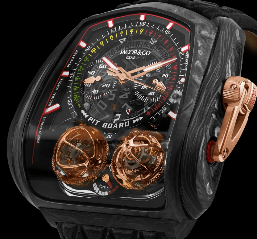 Jacob & Co.,Twin Turbo Furious 57x52mm,57x52mm,Forged Carbon,Carbon,Handwound,50hours,In-house Caliber,TT210,TT210.29.AA.AA.A