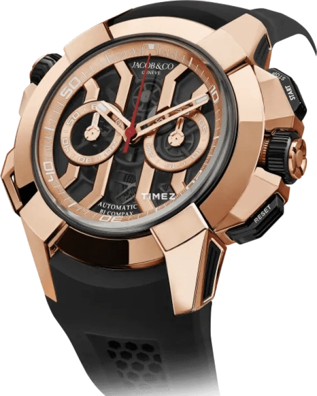 Jacob & Co.,EPIC 47mm,47mm,Rose Gold,Titanium,Black,Automatic,Chronograph,Sapphire,Crystal Glass,EC323,EC323.42.AC.AA.ABRUA