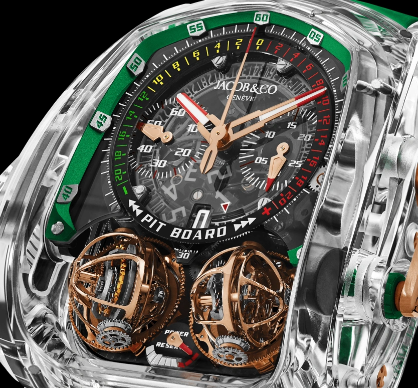 Jacob & Co.,Twin Turbo Furious ,Sapphire,Crystal,Handwound,50hours,In-house Caliber,TT220,TT220.80.AA.AC.A