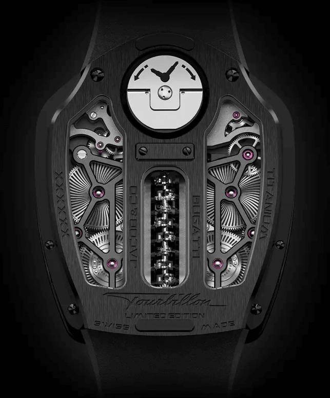 Jacob & Co.,Bugatti Chiron 52x44mm,52x44mm,Titanium,Blue,Silver,Handwound,Power Reserve Indicator,Tourbillon,Jumping Minutes,Jumping Hours,48hours,In-house Caliber,JAY-Z,Jazzy,JAY Z,BU300,BU300.21.AA.AA.A