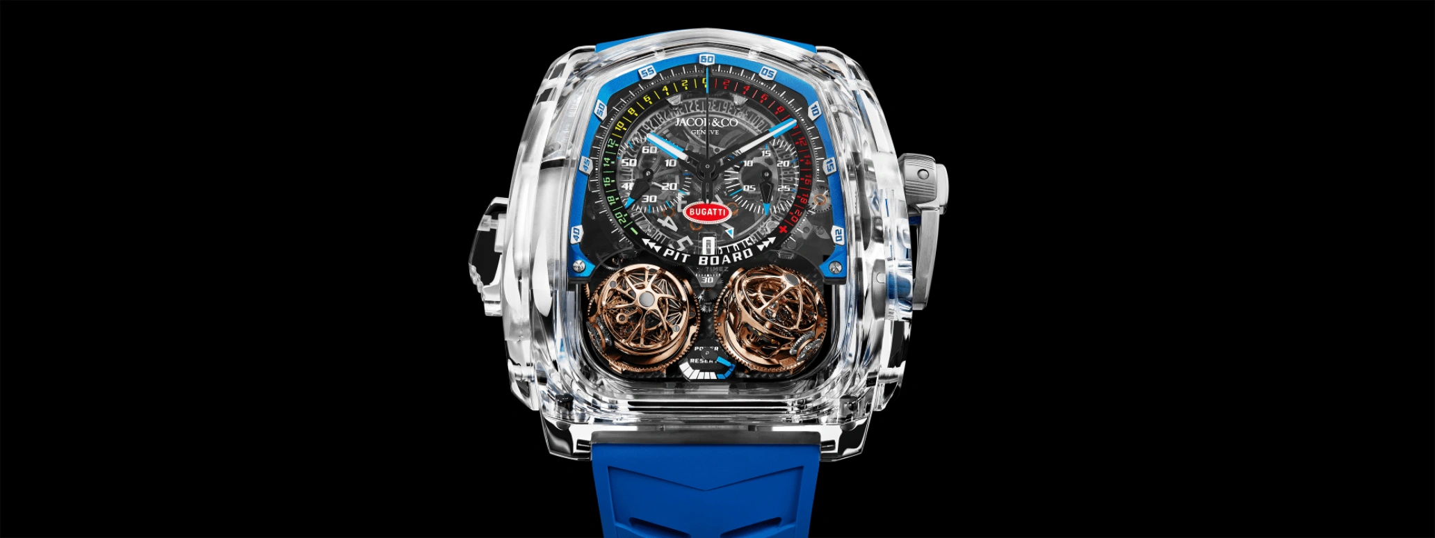 Jacob & Co.,Twin Turbo Furious ,Sapphire,Crystal,Handwound,50hours,In-house Caliber,TT220,TT220.80.AA.AB.A