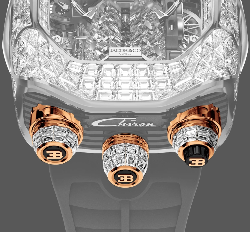 Jacob & Co.,Bugatti Chiron 41.70x36mm,41.70x36mm,Rose Gold,Gold,Sapphire,BU800,BU800.40.BD.BD.A
