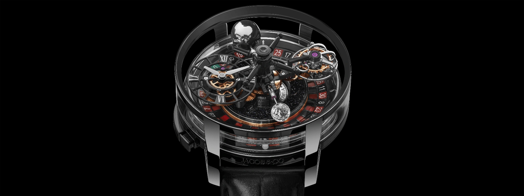Jacob & Co.,Astronomia 47mm,47mm,Black Gold,Sapphire,Gold,Handwound,60hours,In-house Caliber,AT160,AT160.41.AA.AA.ABALA