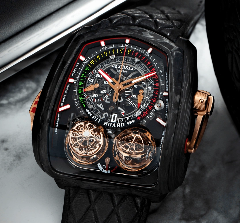 Jacob & Co.,Twin Turbo Furious 57x52mm,57x52mm,Forged Carbon,Carbon,Handwound,50hours,In-house Caliber,TT210,TT210.29.AA.AA.A