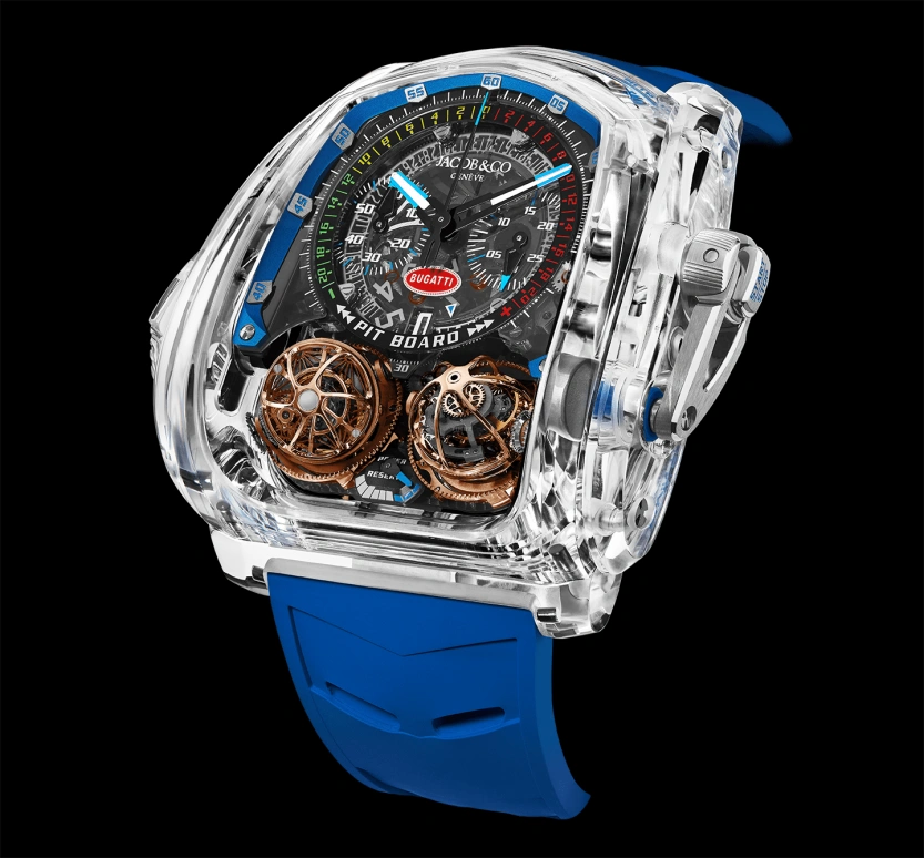 Jacob & Co.,Twin Turbo Furious ,Sapphire,Crystal,Handwound,50hours,In-house Caliber,TT220,TT220.80.AA.AB.A