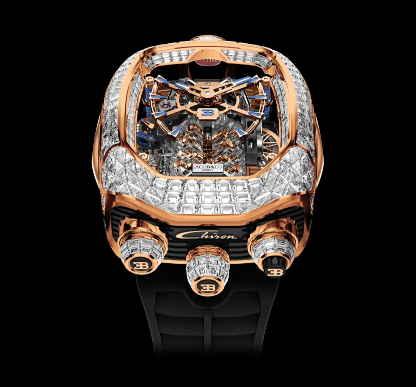 Jacob & Co.,Bugatti Chiron 41.70x36mm,41.70x36mm,Rose Gold,Gold,Sapphire,BU800,BU800.40.BD.BD.A