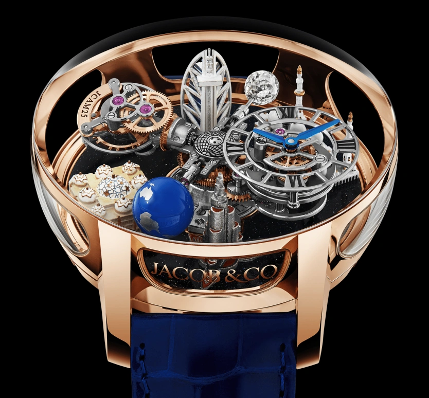 Jacob & Co.,Astronomia 50mm,50mm,Rose Gold,Sapphire,Gold,Handwound,60hours,In-house Caliber,AT102,AT102.40.AI.UA.ABALA