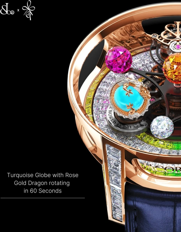 Jacob & Co.,Astronomia ,Rose Gold,Silver,Multi-Color,Sapphire,Round,Astronomia Solar G,Astronomia Solar G-Dragon