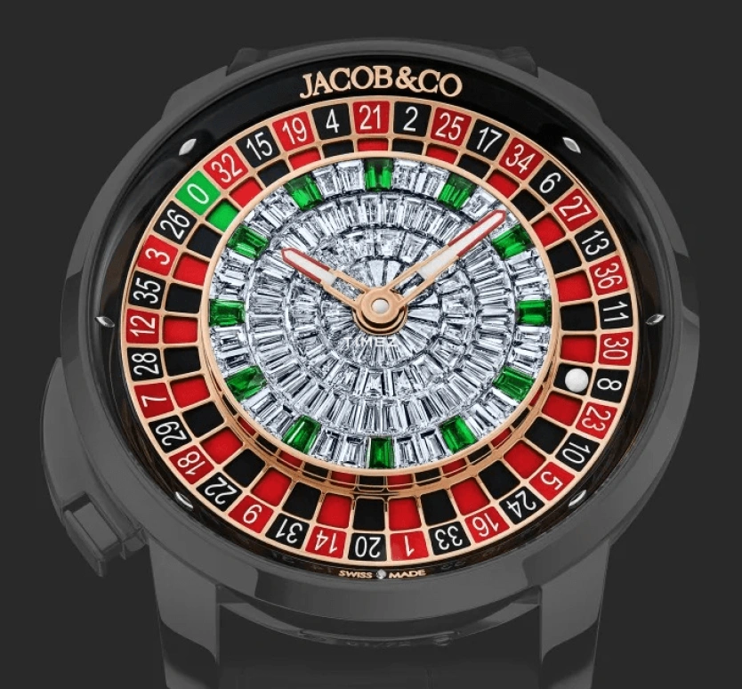 Jacob & Co.,Casino 44mm,44mm,Rose Gold,Multi-Color,Handwound,Tourbillon,Round,CA100,CA100.40.AB.BA.ABALA