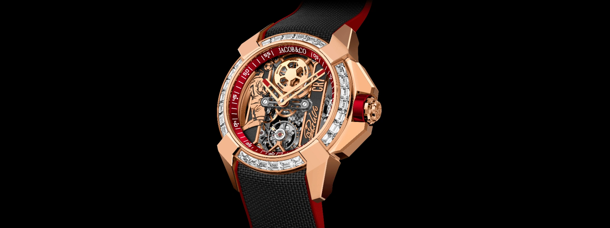 Jacob & Co.,EPIC 44mm,44mm,Rose Gold,Gold,Handwound,48hours,In-house Caliber,Cristiano Ronaldo,EX120,EX120.43.BC.AB.ABRUA