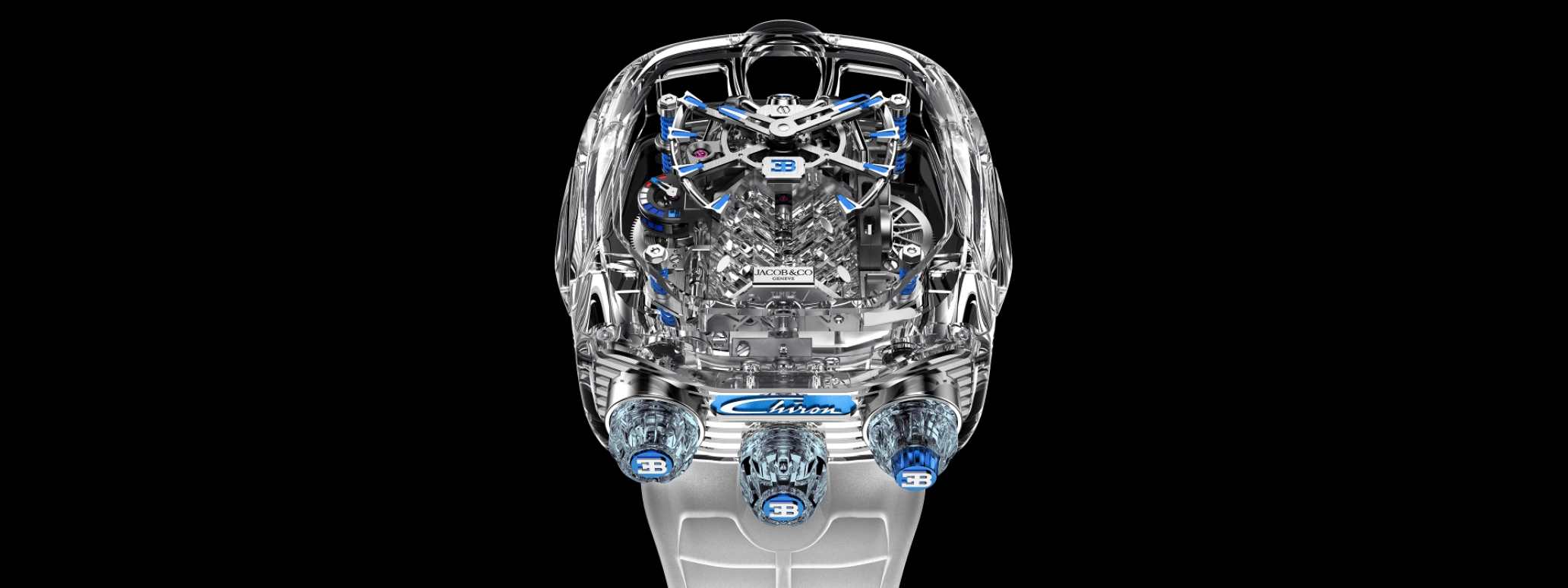 Jacob & Co.,Bugatti Chiron ,Sapphire,Crystal,Handwound,60hours,In-house Caliber,BU210,BU210.80.AA.AA.ABRUA