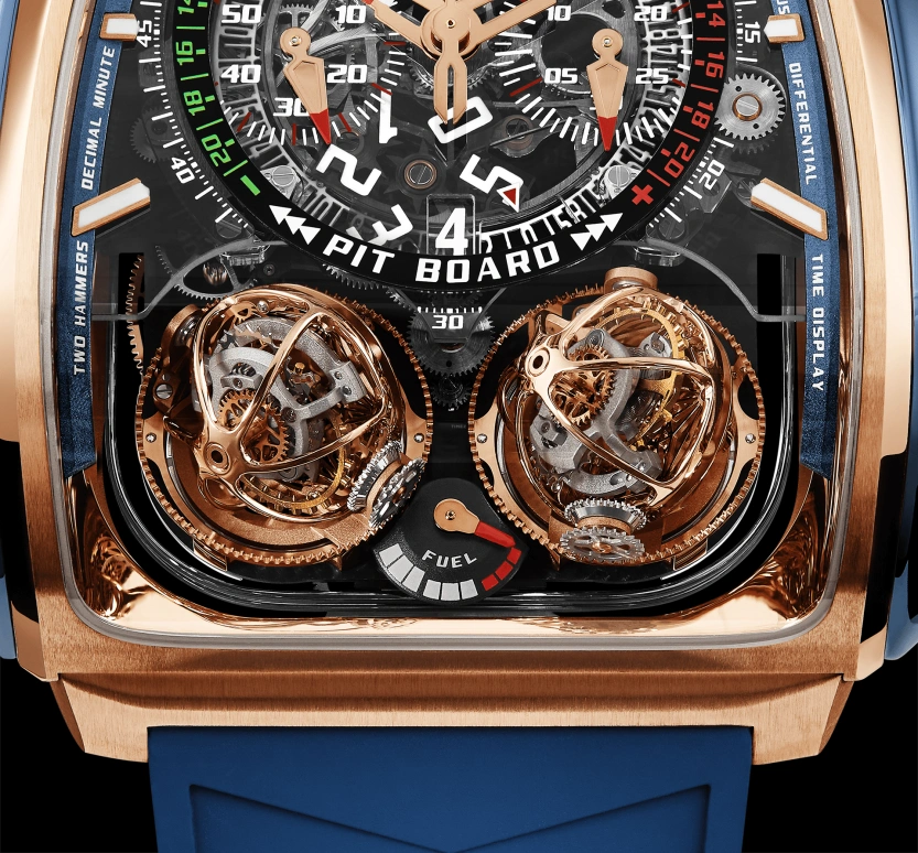 Jacob & Co.,Twin Turbo Furious 57x52mm,57x52mm,Rose Gold,Titanium,Gold,Handwound,50hours,In-house Caliber,TT200,TT200.40.BC.AC.A