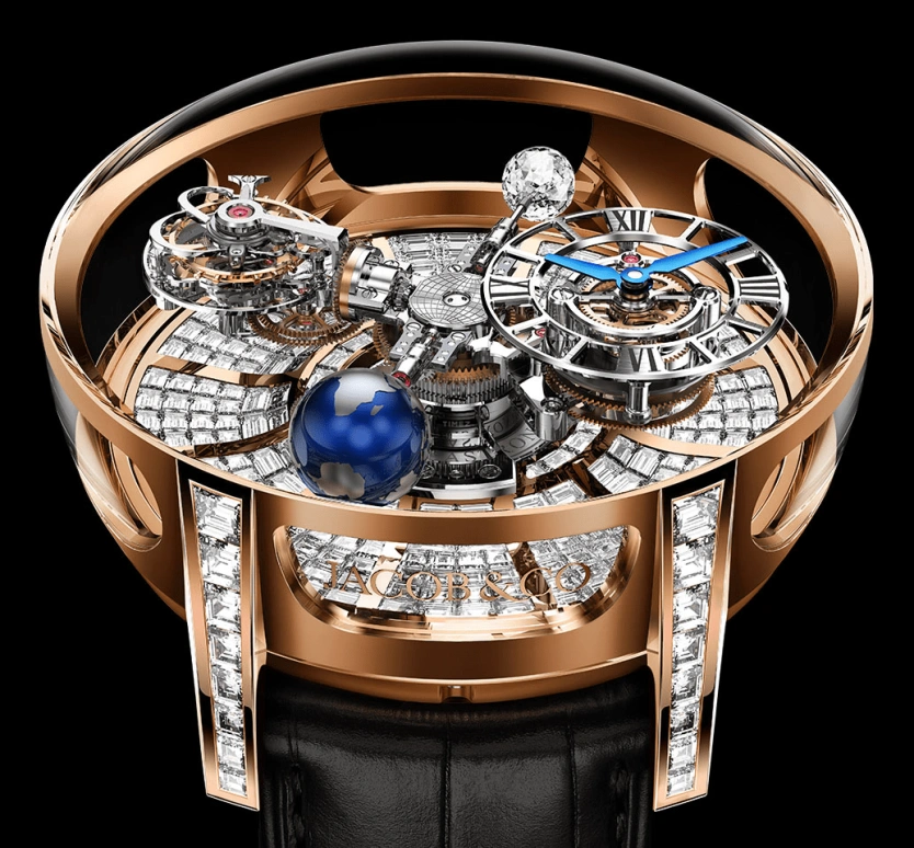 Jacob & Co.,Astronomia 50mm,50mm,Rose Gold,Gold,Silver,Gold,Handwound,60hours,In-house Caliber,AT800,AT800.40.BD.BD.A